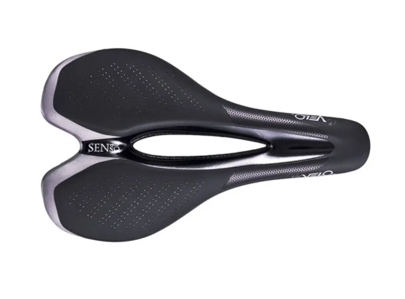 bicycle workshop tools-Velo Senso TT Saddle - 148mm - Black-Silver