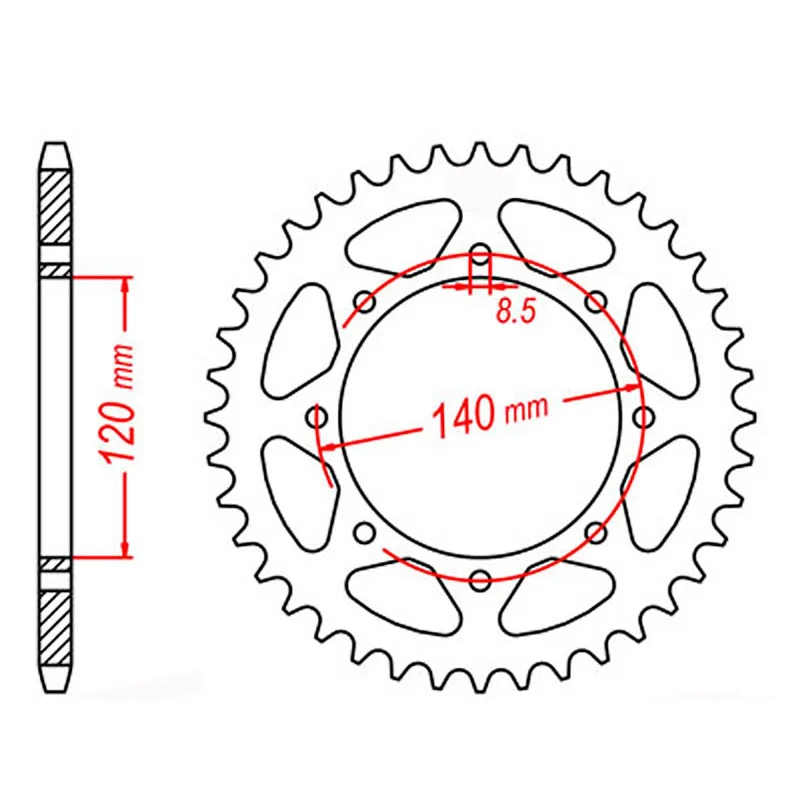 bicycle tire sidewall-MTX 487 Steel Rear Sprocket #520 (43T) (11-186-43)