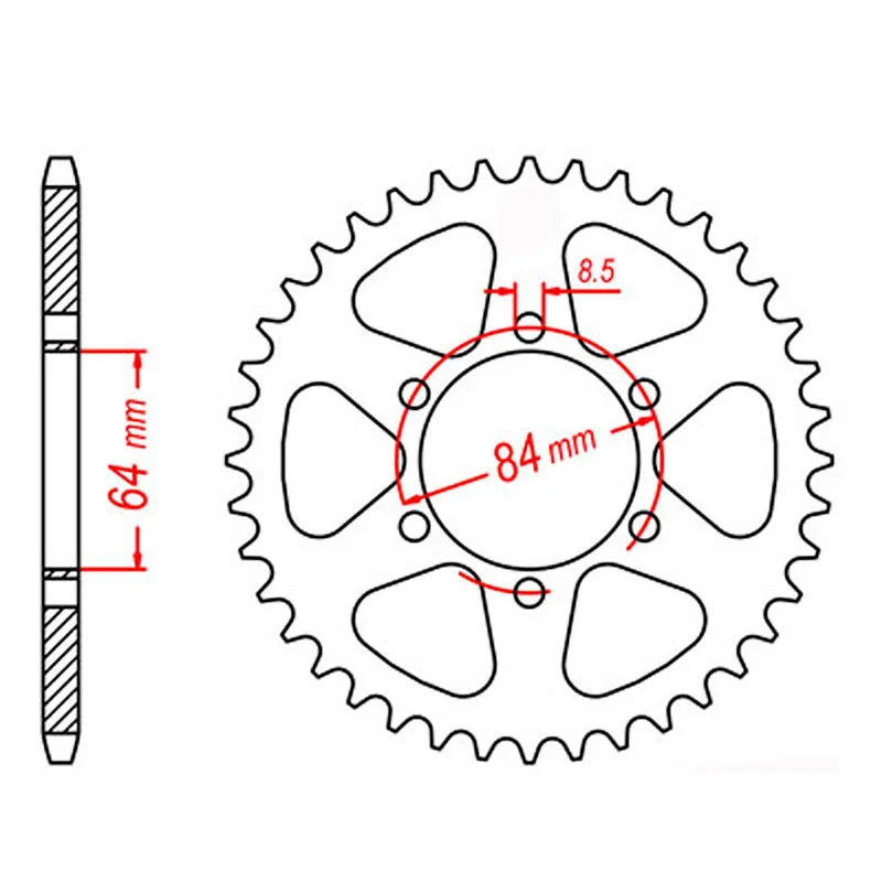 bicycle sprint kit-MTX 809 Steel Rear Sprocket #428 (44T) (11-287-44)