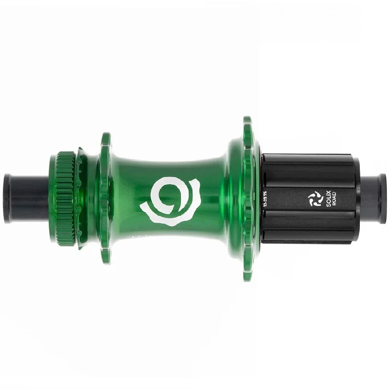 bicycle sidewall logo-Industry Nine Solix G Classic Rear HG11 Disc Hub Rear 24H 12mm TA 142mm Shimano HG 11 Green