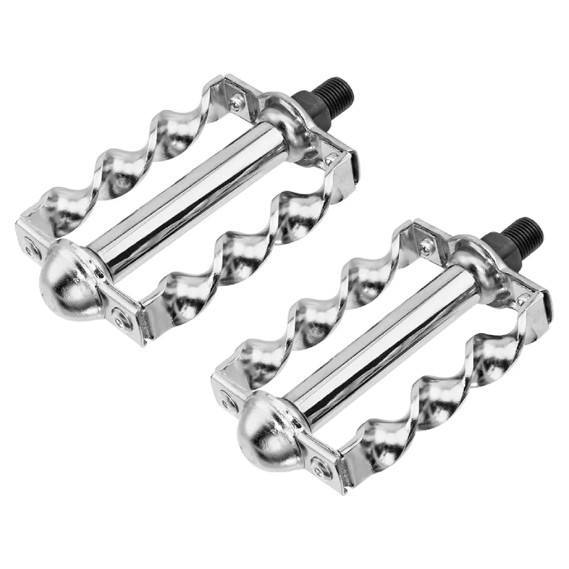 bicycle sidewall kit-Lowrider Twisted Flat Pedals 1/2" Chrome