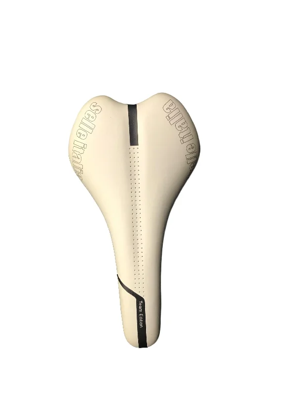 bicycle lightweight kit-SELLE ITALIA SL RACE SADDLE WHITE (NEW BUT SLIGHTLY OFF COLOUR)