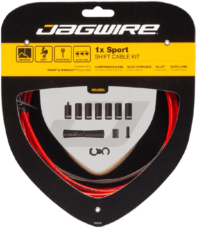 bicycle cleaner pad-Jagwire 1x Sport Shift Cable Kit SRAM/Shimano Red