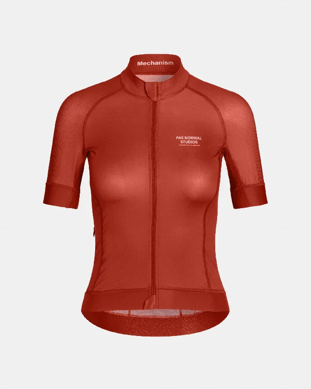 bicycle lever stop-Women's Mechanism Jersey - Deep Red