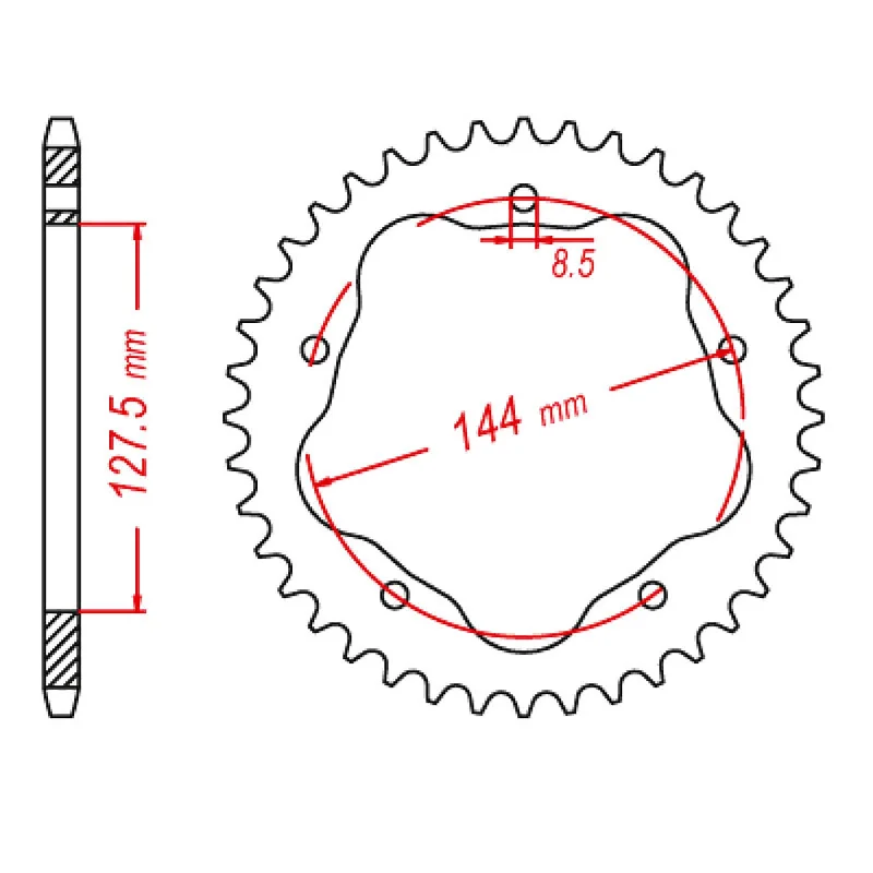 bicycle rust kit-MTX 751 Steel Rear Sprocket #520 (36T) (11-751-36)