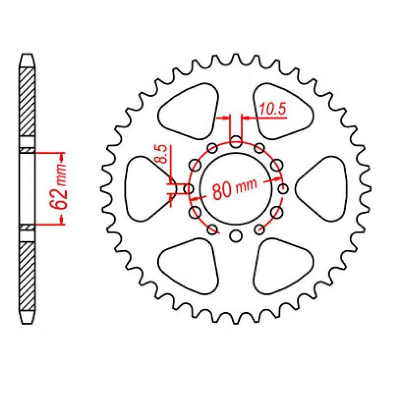 bicycle rust inhibitor-MTX 845 Steel Rear Sprocket #520 (43T) (11-3Y1-43)