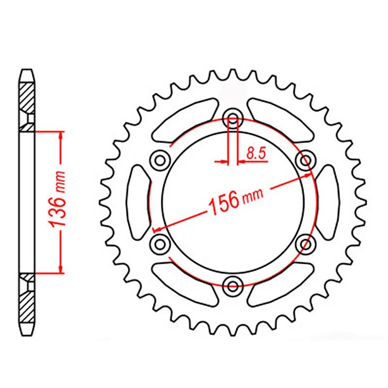 bicycle chain joint-MTX 822 Steel Rear Sprocket #520 (52T) (11-415-52)