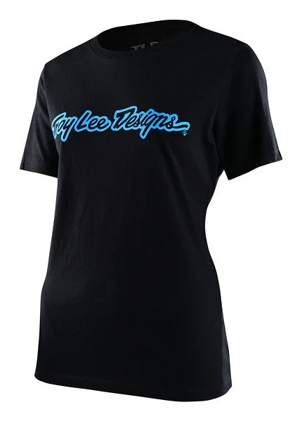 bicycle sidewall flex-Troy Lee Designs Signature Short Sleeve Tee - Womens - Black