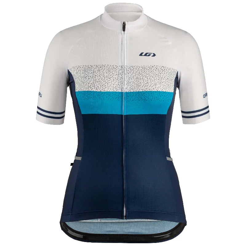 bicycle GPS kit-Louis Garneau Premium Short Sleeve Jersey - Womens - Blue Hawaii Line - 2022