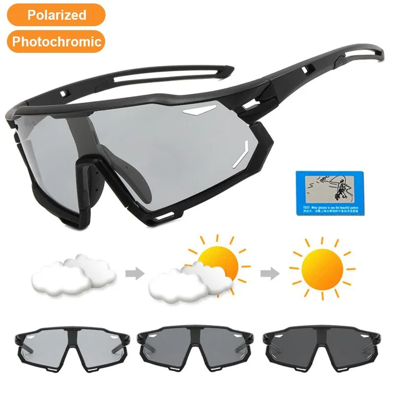 bicycle pedal kit-Photochromic Cycling Glasses Men Women Sunglasses Mountain Bike Road Eyewear New Bicycle Riding Outdoor Sports Hiking Goggles