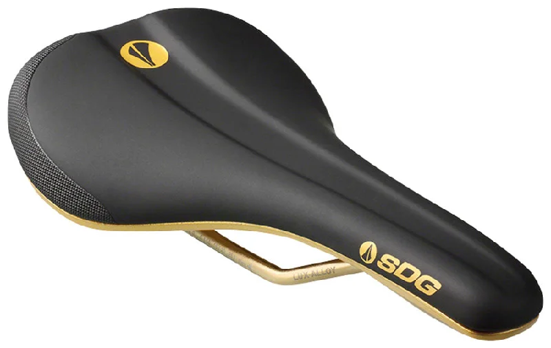 bicycle shoe toe-SDG Bel-Air V3 Galaxic Saddle Lux Rails Black/Gold