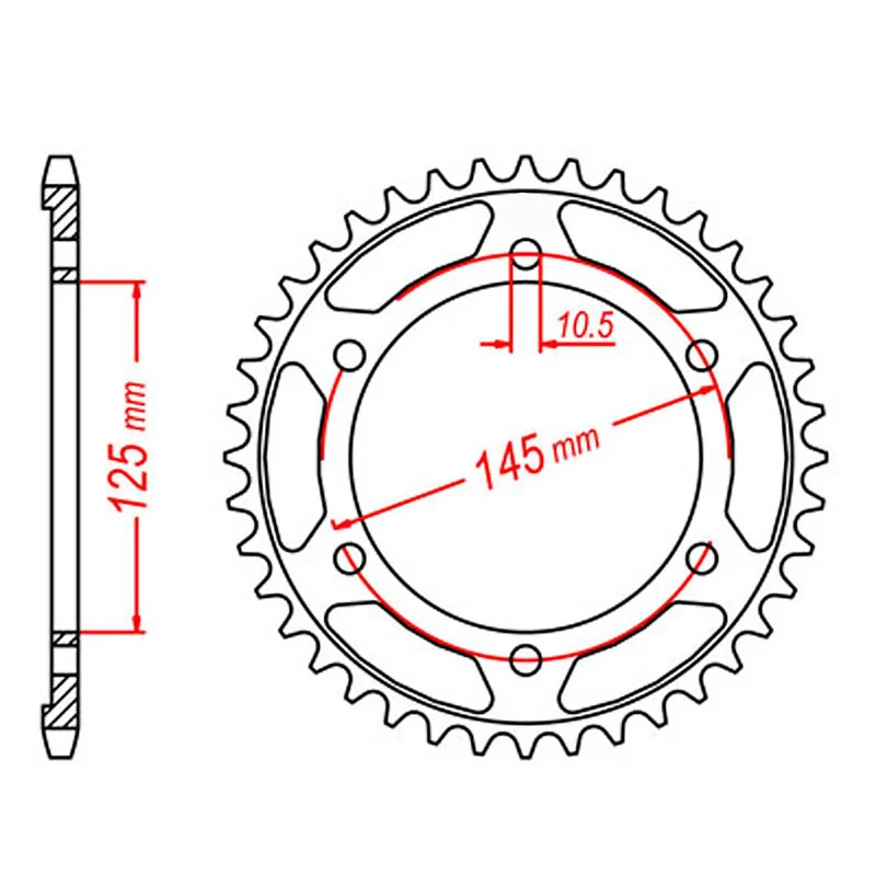 bicycle traffic kit-MTX 867 Steel Rear Sprocket #525 (44T) (11-3VD-44)