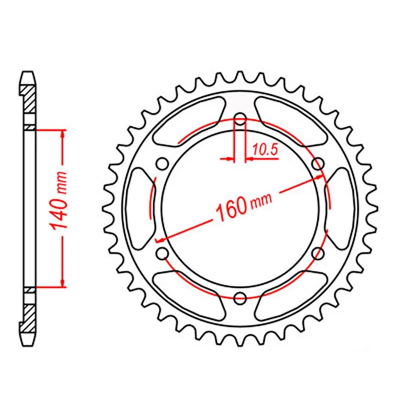 bicycle camping kit-MTX 502 Steel Rear Sprocket #530 (49T) (11-184-49)