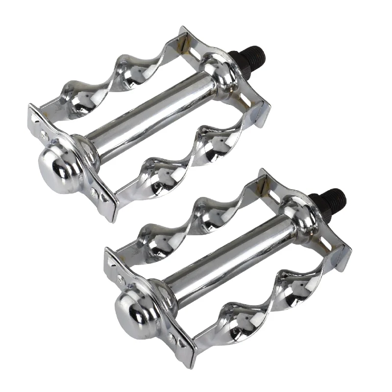 bicycle cleat kit-Lowrider Twisted Pedals 1/2" Chrome