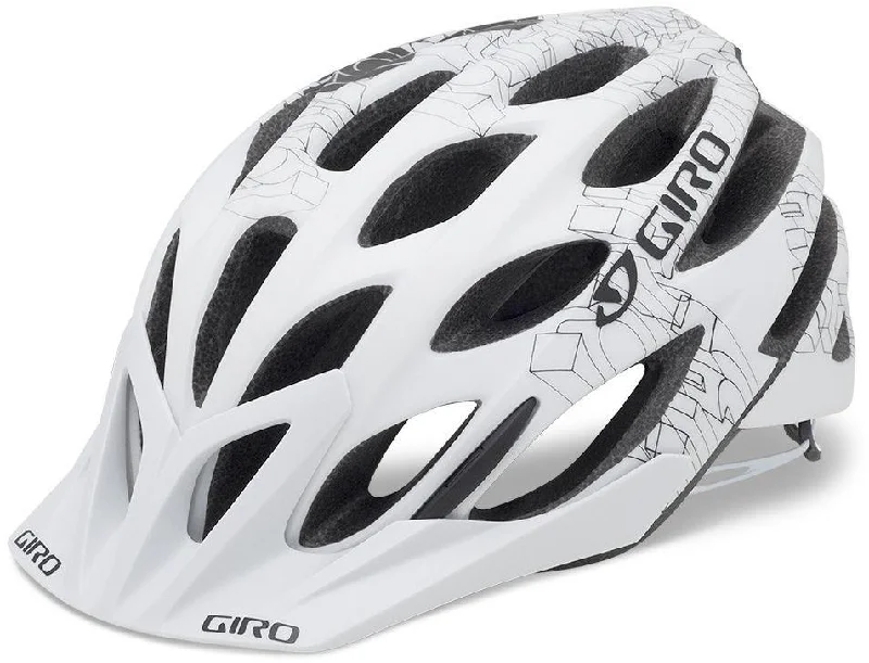 bicycle stand pad-Giro Phase MTB Helmet - Matt White-Black Blockade