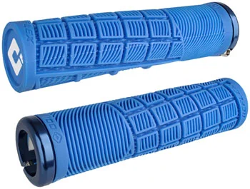 bicycle cleat base-ODI Reflex V2.1 Grips - White/Blue, Lock-On