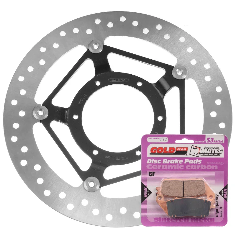 bicycle rust wipe-BRAKE DISC & PAD FRONT KIT - HON CBR250R 11-15 NON ABS