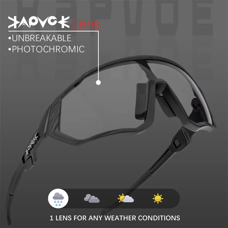 bicycle custom kit-Photochromic Cycling Glasses UV400 Bicycle Glasses Sports Men's Sunglasses MTB Road Cycling Eyewear Hiking Protection Goggles