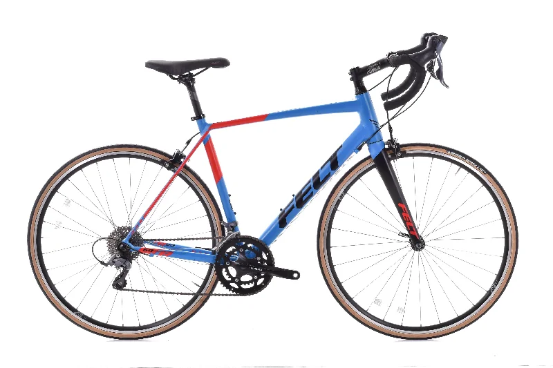 bicycle track kit-USED 2017 Felt FR60 Road Bike 56cm Shimano Claris 2x8 speed Aluminum Frame Carbon Fork Blue/Red