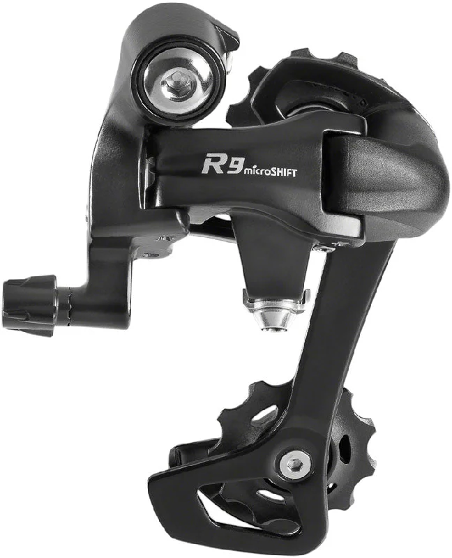 bicycle backpack kit-microSHIFT R9 Rear Derailleur - 9-Speed Long Cage Shimano Road Compatible BLK