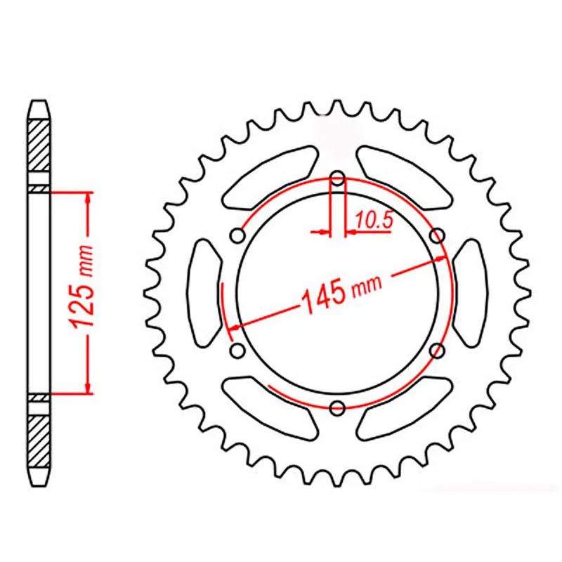 bicycle assembly kit-MTX 855 Steel Rear Sprocket #520 (47T) (11-1M1-47)