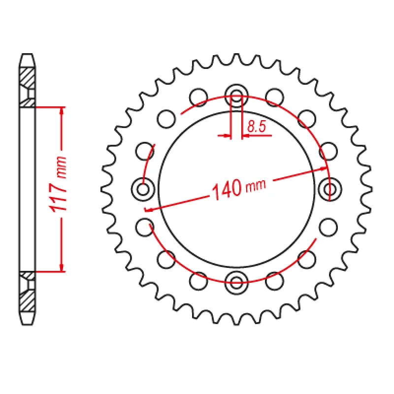 bicycle handlebar bend-MTX 831 Steel Rear Sprocket #428 (46T) (11-39K-46)