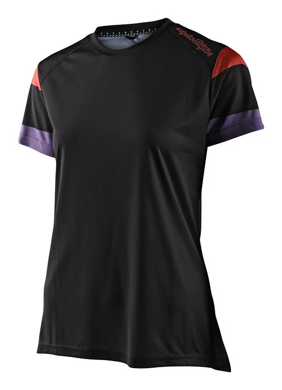 bicycle retro kit-Troy Lee Designs Lilium Short Sleeve MTB Jersey - Womens - Rugby - Black