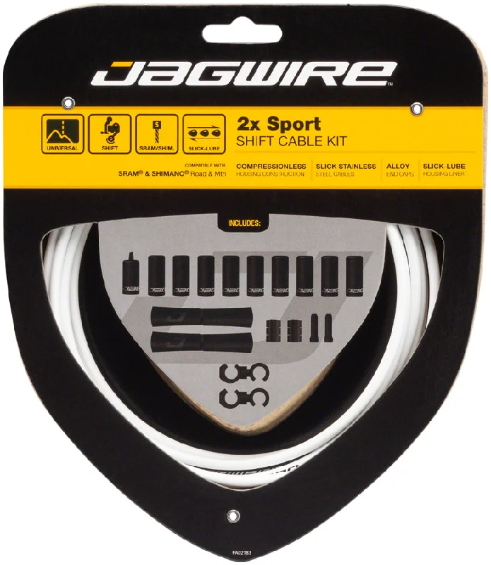 bicycle community ride-Jagwire 2x Sport Shift Cable Kit SRAM/Shimano White