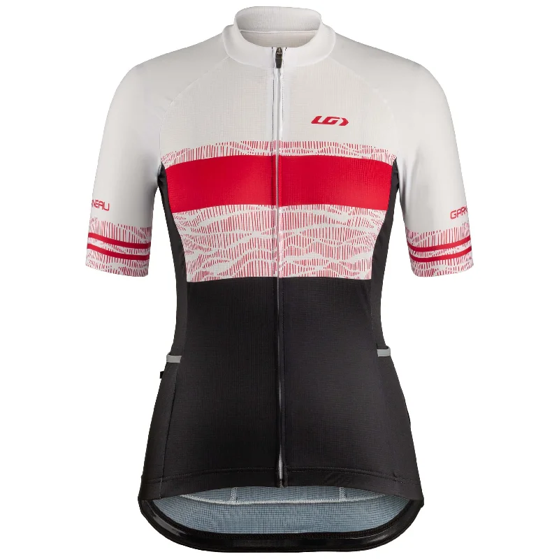 bicycle insurance kit-Louis Garneau Premium Short Sleeve Jersey - Womens - Dark Pink Line - 2022