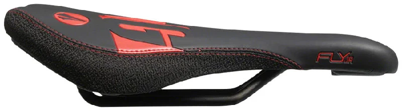 bicycle rust cleaner-SDG Fly Jr Saddle Steel Rails - Blk/Red