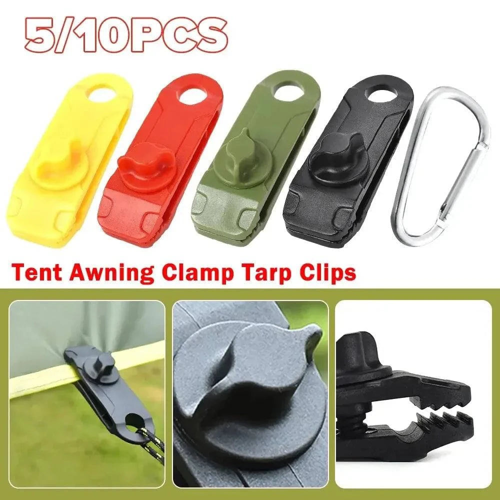 bicycle mirror kit-10PC Awning Clamp Tarp Clips Heavy Duty Lock Grip Tent Fasteners Clips Pool Awning Bungee Cord Car Tighten for Outdoor Camping