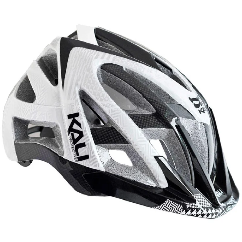 bicycle traffic kit-Kali Avita MTB Helmet - Carb Pattern - White-Gray