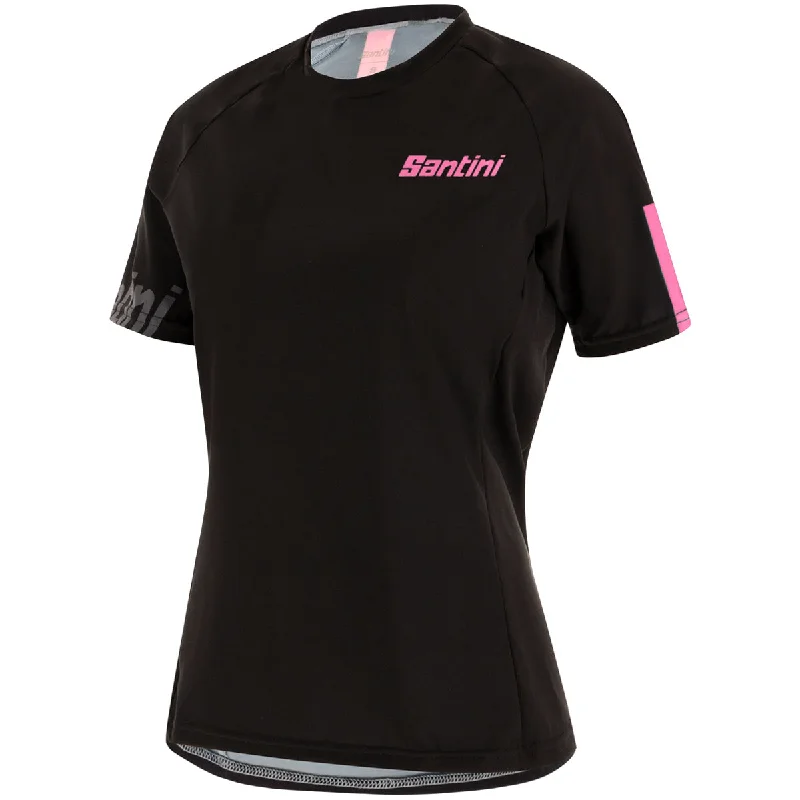 bicycle saddle foam-Maglia donna Santini Sasso - Nero fucsia