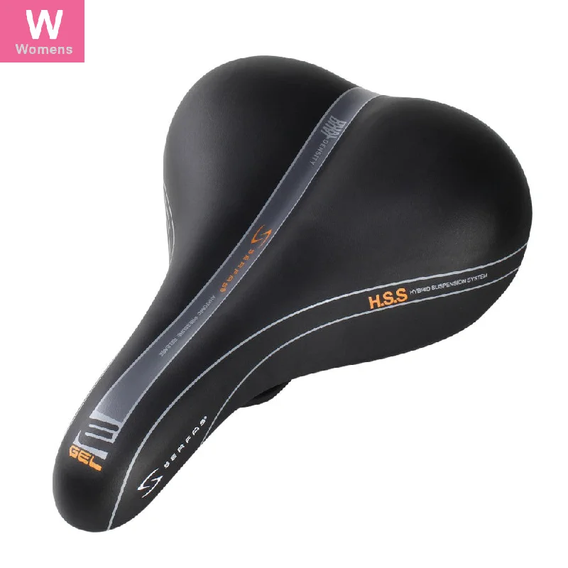 bicycle saddle rail-Serfas Dual Density E-Gel Saddle - Womens - Black