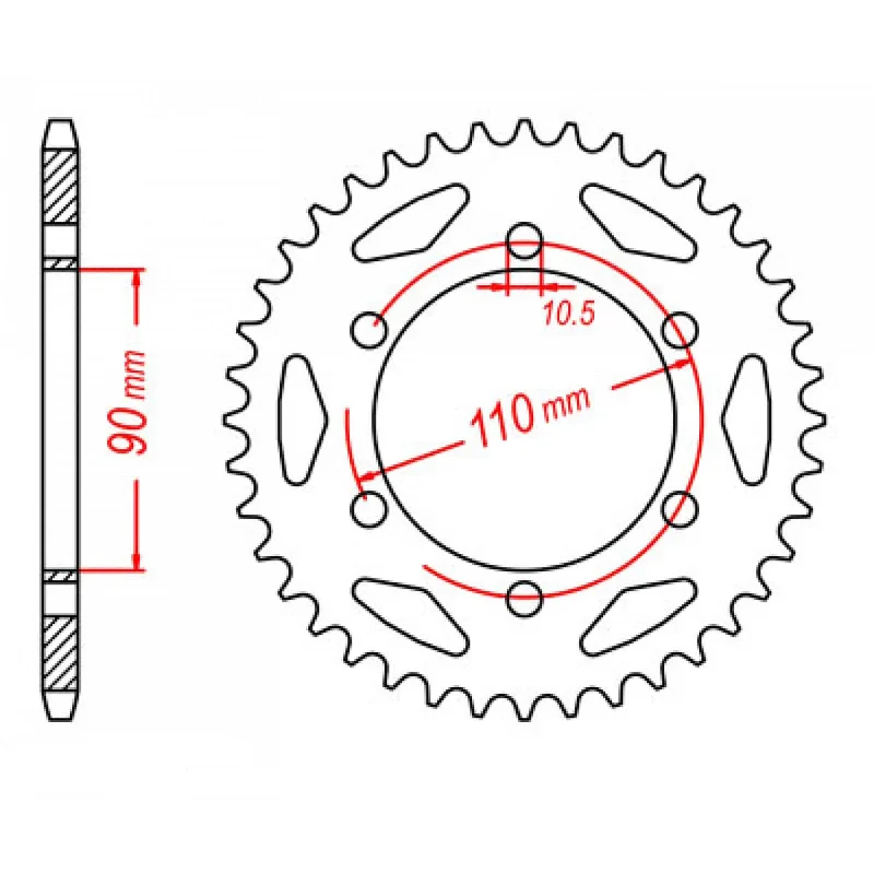 bicycle seatpost drop-MTX 850 Steel Rear Sprocket #530 (34T) (11-256-34)