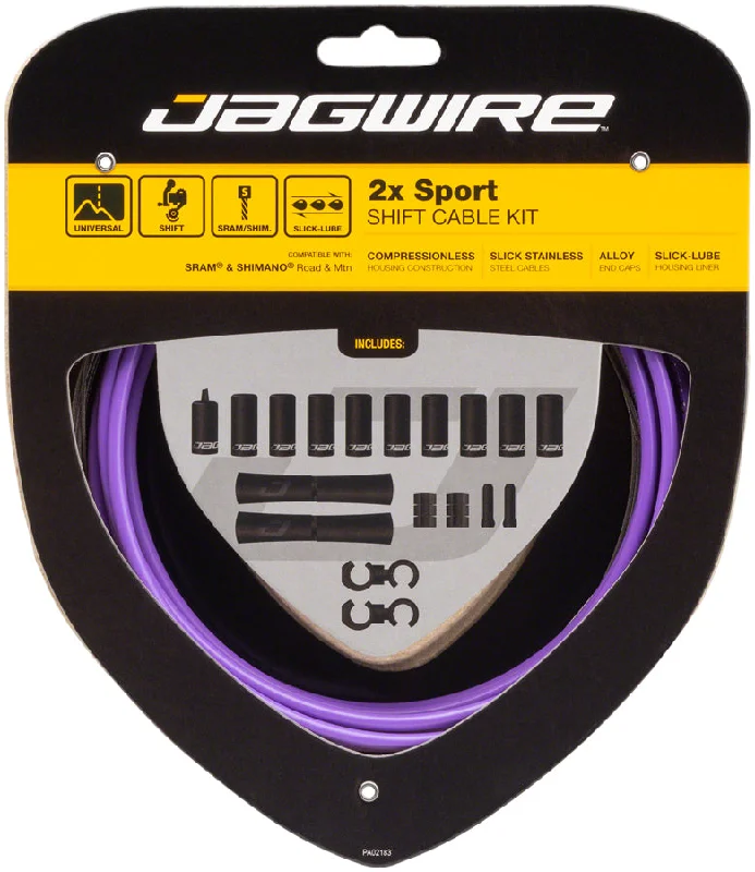 bicycle lane marker-Jagwire 2x Sport Shift Cable Kit SRAM/Shimano Purple