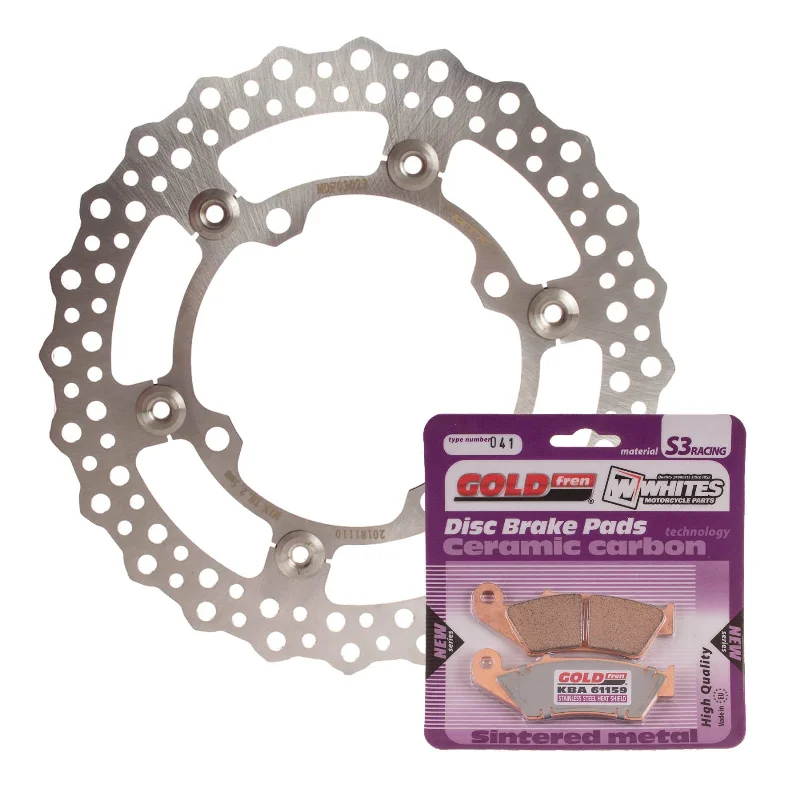 bicycle rotor disc-BRAKE DISC & PAD FRONT KIT - KAW KLX450R 08-20 - WAVE