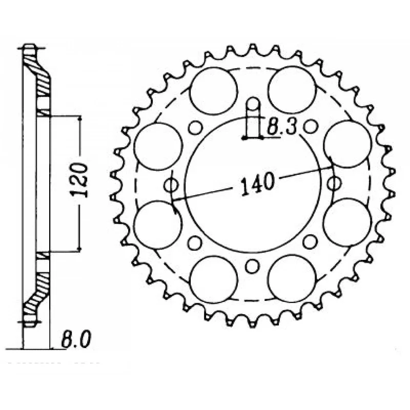 bicycle lane kit-MTX 477 Steel Rear Sprocket #520 (45T) (11-185-45)