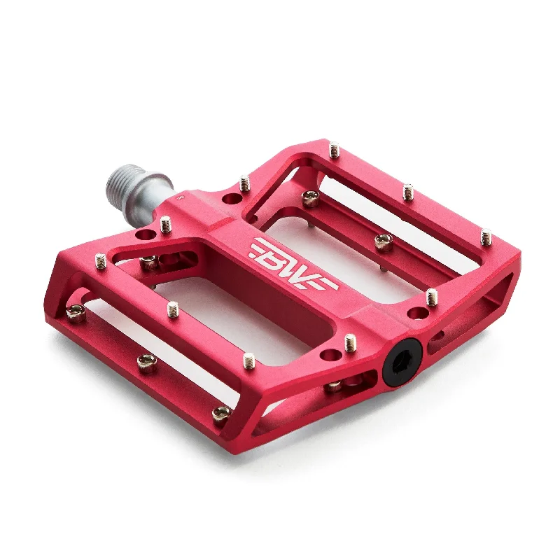 bicycle exercise monitor-Berm Platform Pedals - Red