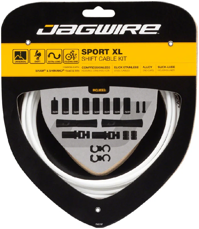 bicycle shoe arch-Jagwire Sport XL Shift Cable Kit SRAM/Shimano White