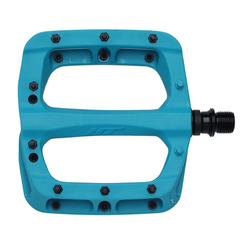 bicycle shifter ergonomics-HT Components PA03A Nano P Platform Pedals Body: Nylon Spindle: Cr-Mo 9/16 Turquoise