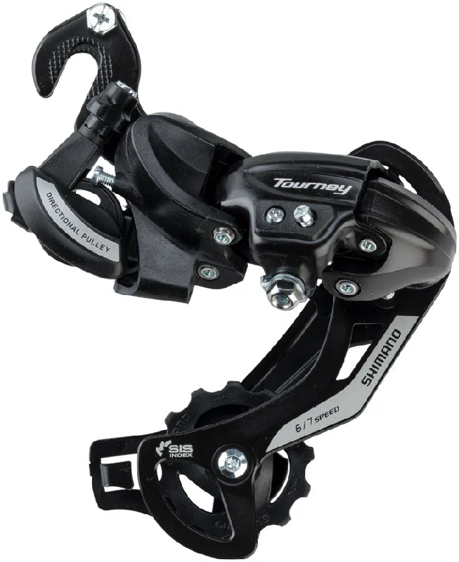 bicycle night gear-Shimano Tourney RD-TY500-SGS Rear Derailleur - 67 Speed Long Cage BLK BMX/Track Frame Hanger