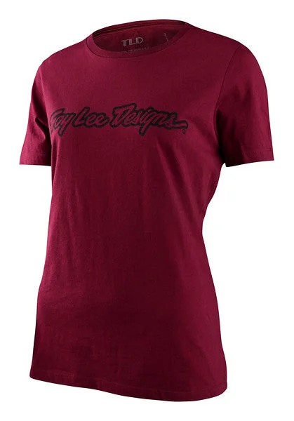 bicycle pedal body-Troy Lee Designs Signature Short Sleeve Tee - Womens - Maroon