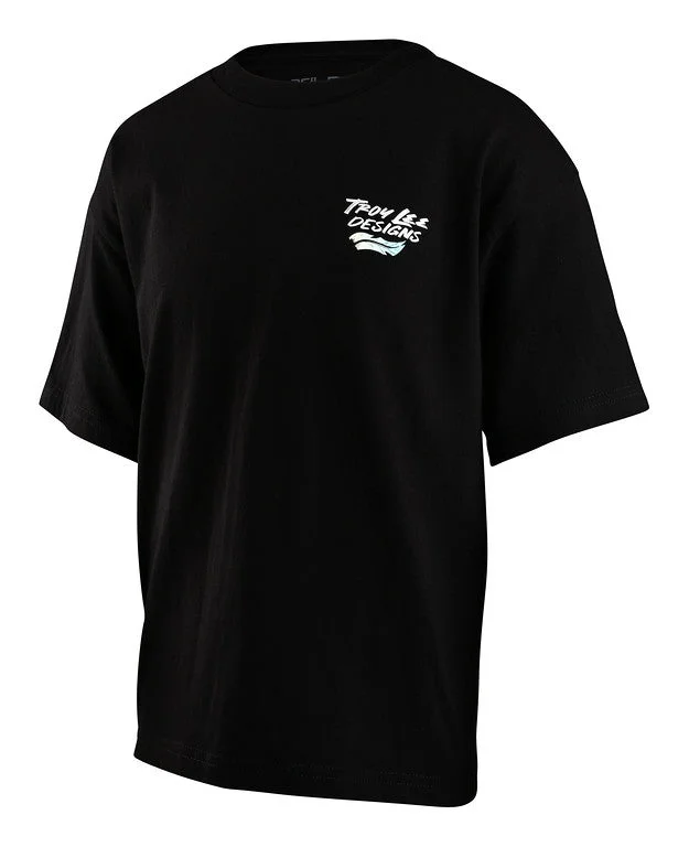 bicycle sidewall color-Troy Lee Designs Feathers Short Sleeve Tee - Youth - Black