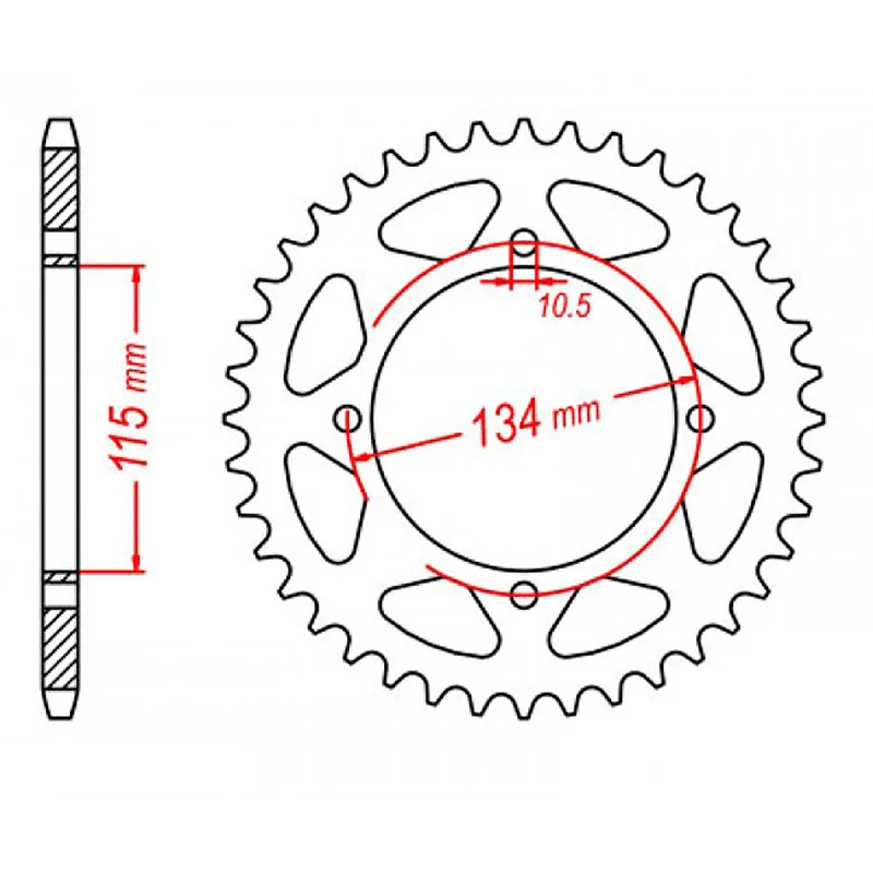 bicycle electric kit-MTX 718 Steel Rear Sprocket #530 (48T) (11-718-48)