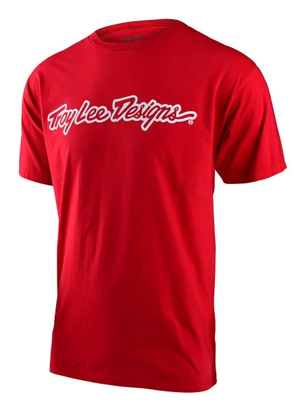 bicycle chain pitch-Troy Lee Designs Signature Short Sleeve Tee - Red