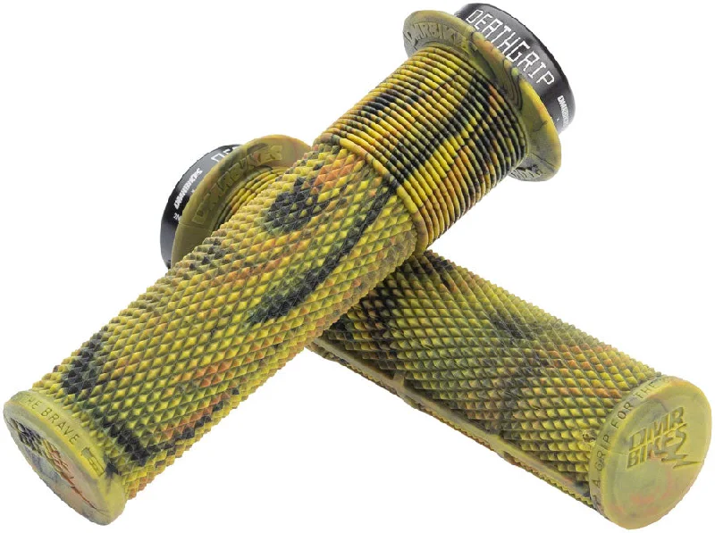 bicycle stem reach-DMR DeathGrip Flanged Grips - Thick Lock-On Camo