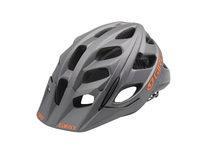 bicycle jump kit-Giro Hex MTB Helmet - Matt Titanium-Orange Flame