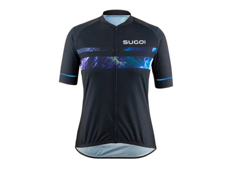 bicycle rotor kit-Sugoi Evolution Zap 2 Short Sleeve Jersey - Womens - Deep Navy-Thunder Sky