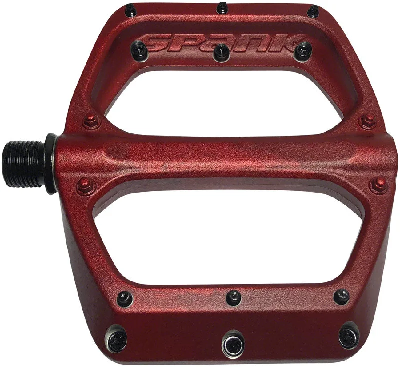 bicycle commuter kit-Spank SPOON DC Platform Pedals Body: Aluminum Spindle: Cr-Mo 9/16 Red Pair